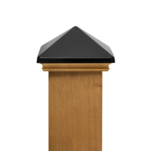 West Indies Miterless Wood Post Cap™ w/ Black stainless Pyramid